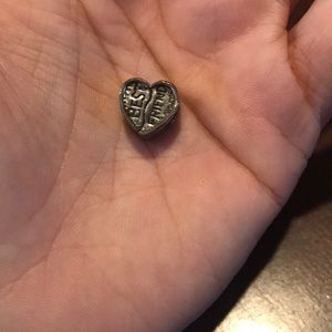 Best Friends Silver Heart Charm - Compatible with Pandora